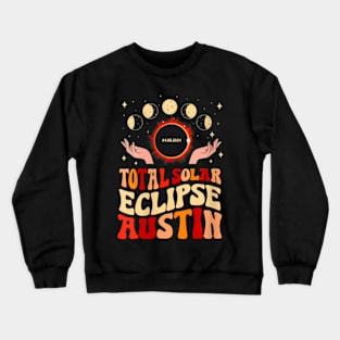 Wos Total Solar Eclipse 2024 Austin Texas April 8 Wo Crewneck Sweatshirt